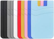 📱 silicone phone wallet: stick-on credit card holder for back of phone - compatible with iphone, android, and any smartphone - convenient for business cards and id logo