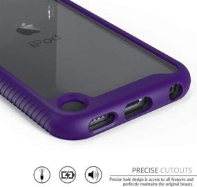 img 1 attached to 💜 Бронированный ударопрочный чехол с защитным экраном для iPod Touch 7/6/5 поколения - фиолетовый