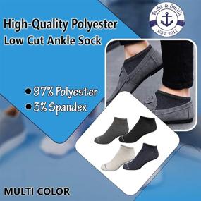 img 3 attached to Wholesale Bulk Lightweight Breathable Yacht & Smith Men's Low Cut Ankle Socks - 12 Pairs, Thin & Comfortable Sport Socks