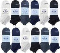 wholesale bulk lightweight breathable yacht & smith men's low cut ankle socks - 12 pairs, thin & comfortable sport socks logo