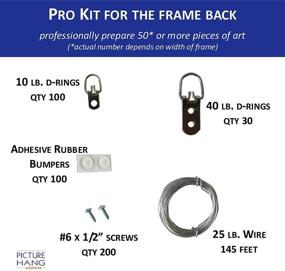 img 2 attached to 🖼️ Pro Picture Hanging Kit - Frame Back Kit with D-Ring Hangers, Wire, and Bumpers for 50 Pieces of Art - Artwork Hanging Kit for Easy Picture Hanging - Picture Hang Solutions