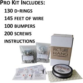 img 3 attached to 🖼️ Pro Picture Hanging Kit - Frame Back Kit with D-Ring Hangers, Wire, and Bumpers for 50 Pieces of Art - Artwork Hanging Kit for Easy Picture Hanging - Picture Hang Solutions