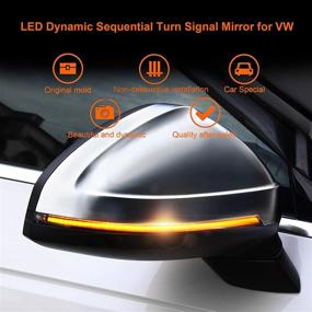 img 3 attached to 🔔 LED индикатор поворотника в зеркале заднего вида, динамическая последовательная прокрутка, совместимо с Volkswagen VII GTI Golf Hatchback Sportwagen Alltrack 2015-2020