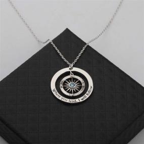 img 1 attached to 🌟 CHOORO Mother Daughter Compass Pendant Necklace: A Meaningful Gift Symbolizing Unbreakable Bond