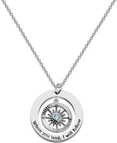 img 4 attached to 🌟 CHOORO Mother Daughter Compass Pendant Necklace: A Meaningful Gift Symbolizing Unbreakable Bond