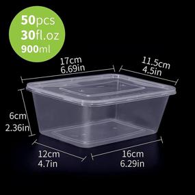 img 2 attached to 🍱 Convenient Food Containers: Ganfaner [50pk] 30fl.oz/900ml with Lids - Perfect for Meal Prep, Salad, Sandwiches, Noodles, Lunch, Dinner or Snacks [Clear]