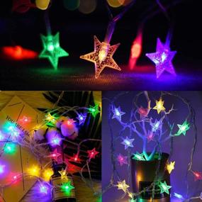 img 2 attached to Twinkle Star 100 LED Star String Lights: Waterproof Fairy Lights for Indoor/Outdoor Decoration - Multicolor