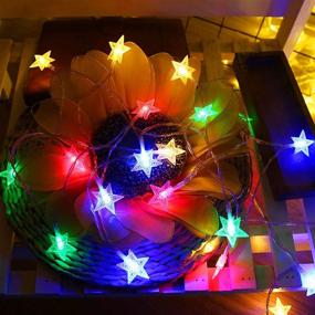 img 1 attached to Twinkle Star 100 LED Star String Lights: Waterproof Fairy Lights for Indoor/Outdoor Decoration - Multicolor