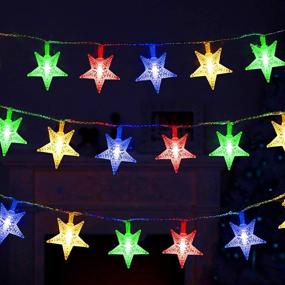 img 4 attached to Twinkle Star 100 LED Star String Lights: Waterproof Fairy Lights for Indoor/Outdoor Decoration - Multicolor