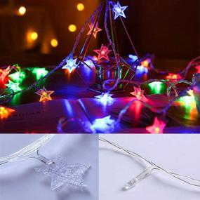 img 3 attached to Twinkle Star 100 LED Star String Lights: Waterproof Fairy Lights for Indoor/Outdoor Decoration - Multicolor