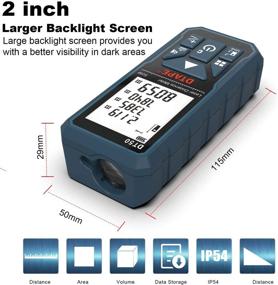img 1 attached to 📏 DTAPE DT50 Laser Measure 165ft: Portable, 50M Distance Meter with Backlit LCD Display & IP54 Rating
