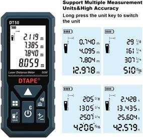 img 2 attached to 📏 DTAPE DT50 Laser Measure 165ft: Portable, 50M Distance Meter with Backlit LCD Display & IP54 Rating