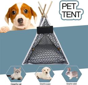 img 3 attached to GeerDuo Pet Teepee: Portable and Washable Bed Tent for Small Dogs and Cats with Cozy Cushion