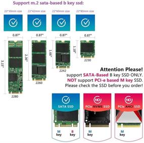 img 3 attached to 📁 M.2 SATA Enclosure with Case - B & M Key SSD Converter Adapter, SATA 3.0 2.5 Inch Card Support for M.2 SSD 2230 2242 2260 2280 Hard Drive (7mm Case)