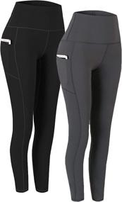 img 4 attached to 👖 Fengbay 2 Pack High Waist Yoga Pants: Tummy Control Workout Leggings with Pockets & 4 Way Stretch