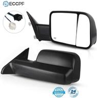 eccpp towing mirror for 2011-2015 ram 1500 2500 3500, 2009-2010 dodge ram 1500 - black power heated side view pair mirrors logo