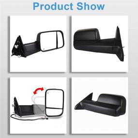 img 3 attached to ECCPP Towing Mirror for 2011-2015 Ram 1500 2500 3500, 2009-2010 Dodge Ram 1500 - Black Power Heated Side View Pair Mirrors