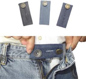 img 4 attached to 👖 Joojus Denim Waist Extender Set - Button Extenders for Jeans, Men and Women - 3 Pack