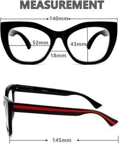 img 3 attached to 👓 Stylish Oversized Cateye Reading Glasses with Blue Light Blocking for Womens - CRGATV Fashion Computer Readers (1.25 Magnification)