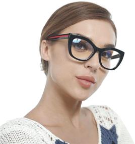 img 1 attached to 👓 Stylish Oversized Cateye Reading Glasses with Blue Light Blocking for Womens - CRGATV Fashion Computer Readers (1.25 Magnification)