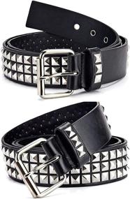 img 3 attached to YYHJM Pyramid Studded Silver Leather