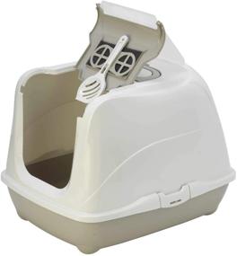 img 3 attached to 🐱 Modern Flip Grey Cat Litter Box with Warming Features