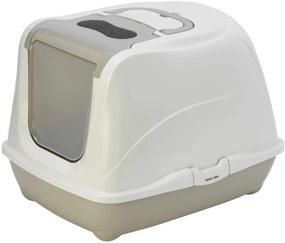 img 1 attached to 🐱 Modern Flip Grey Cat Litter Box with Warming Features