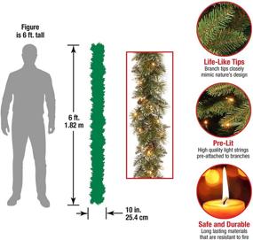 img 2 attached to 🎄 9 Feet National Tree Company Glittery Bristle Pine Pre-Lit Artificial Christmas Garland with White Lights, Pine Cones and Battery Operation - Part of our Christmas Collection