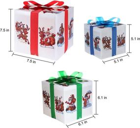 img 3 attached to 🎁 Lighted Boxes with Bows - MorTime Set of 3 Reindeer, Snowman, and Santa Claus PVE Boxes with 60 LED Light String for Festive Christmas Decorations in Red, Green, and Blue