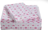 🌸 cozy line home fashions pink greta pastel floral sheets set - wrinkle, fade, stain resistant - 3 piece (twin sheet set) - brushed microfiber comfort logo