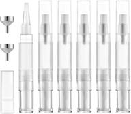 💅 lisapack 5ml empty nail oil pen with brush (6 pack) - versatile twist pen for cuticle oil, teeth whitening, cosmetic, lip gloss (clear) logo