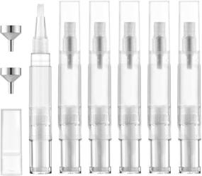 img 4 attached to 💅 Lisapack 5ml Empty Nail Oil Pen with Brush (6 Pack) - Versatile Twist Pen for Cuticle Oil, Teeth Whitening, Cosmetic, Lip Gloss (Clear)