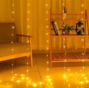 img 2 attached to LED Window Curtain String Lights, 9.8x9.8 ft, 300 LEDs 8 Modes, Timer with Remote Control, USB Powered Waterproof Fairy Lights for Wedding Party Bedroom Indoor Outdoor Wall Decorations (Warm White)