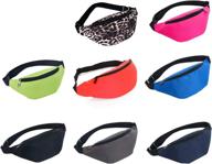 👛 weile 8 pcs 80s fanny pack set - trendy neon fashion waist belt bags for bachelorette party favors logo