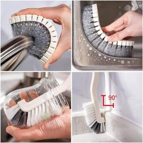 img 1 attached to Cinmoo 5 Pack Cleaning Brush Set with Hook - Kitchen Brushes for Dish, Scrub, Sponge, Bathroom, Shoe & Grout - Ideal for Bathroom, Tub, Shower and Kitchen