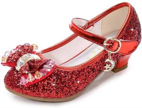 img 4 attached to Sparkle with Style: Kinkie Wedding Glitter Sequins Ballerina Girls' Shoes and Flats