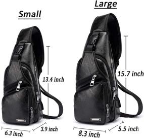 img 3 attached to Versatile Leather Crossbody Shoulder Charging Backpacks: The Perfect Blend of Style and Functionality