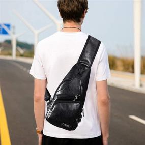 img 1 attached to Versatile Leather Crossbody Shoulder Charging Backpacks: The Perfect Blend of Style and Functionality