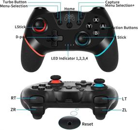 img 2 attached to 🎮 Switch Controller - Wireless Pro Gamepad with Nonslip Grip for Switch Console and Lite, Supports Gyro Axis, Turbo, Dual Vibration - Enhance your Gaming Experience!