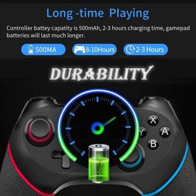 img 1 attached to 🎮 Switch Controller - Wireless Pro Gamepad with Nonslip Grip for Switch Console and Lite, Supports Gyro Axis, Turbo, Dual Vibration - Enhance your Gaming Experience!