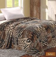 🦁 luxurious queen size micro plush patchwork blanket with safari print - essential for your home logo