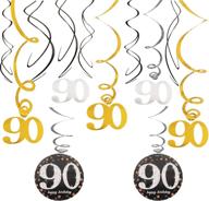 🎉 happy 90th birthday decorative foil swirl streamers – celebrate 90 years old with cheers - party decoration supplies логотип