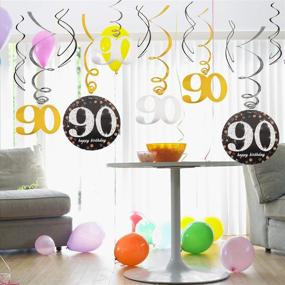 img 1 attached to 🎉 Happy 90th Birthday Decorative Foil Swirl Streamers – Celebrate 90 Years Old with Cheers - Party Decoration Supplies