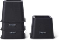🛏️ kiesoar bed risers - 3 inch heavy duty furniture lifters for beds, tables, and sofas - set of 4 black risers logo