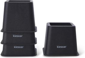 img 4 attached to 🛏️ Kiesoar Bed Risers - 3 Inch Heavy Duty Furniture Lifters for Beds, Tables, and Sofas - Set of 4 Black Risers