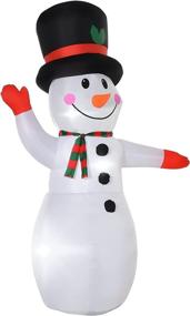 img 4 attached to HOMCOM 8ft Christmas Inflatable Snowman: Outdoor Yard Decoration with LED Lights Display - Festive Blow-Up Delight!