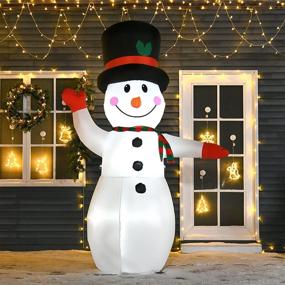 img 3 attached to HOMCOM 8ft Christmas Inflatable Snowman: Outdoor Yard Decoration with LED Lights Display - Festive Blow-Up Delight!