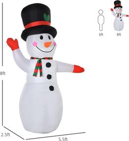 img 2 attached to HOMCOM 8ft Christmas Inflatable Snowman: Outdoor Yard Decoration with LED Lights Display - Festive Blow-Up Delight!