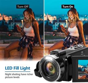 img 2 attached to 📸 High-Resolution Video Camera for YouTube – 2.7K 42MP 18X Digital Camcorder with Flip Screen, Remote Control, and Two Batteries