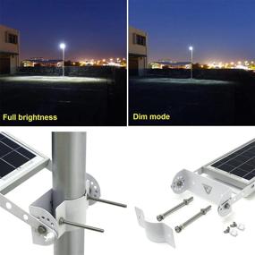 img 1 attached to 🌞 Alpha 1080X Solar Street Light: Motion Sensor, Waterproof 3-Mode Dusk to Dawn Lamp with Dimmable Feature, Ideal for Parking Lots, Barns, and Driveways - Fits Pole Diameter 3 inches